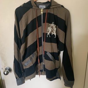 Vivienne Westwood zip hoodie with dolman sleeves.